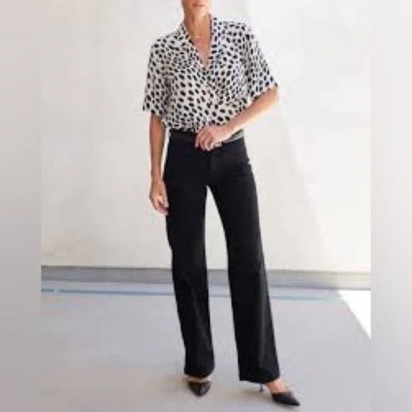 AYR Pants The Secret Sauce Black Wide Leg Flare Trouser Jeans 25